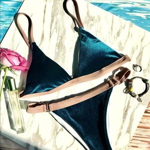 Zaful Velvet Triangle Bikini